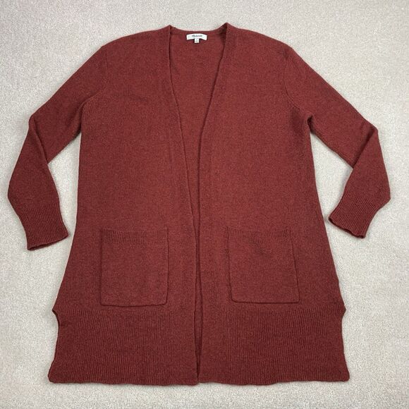 Madewell Cozy Cardigan Sweater Merino Alpaca Wool Pockets Red Womens Small - Picture 1 of 15